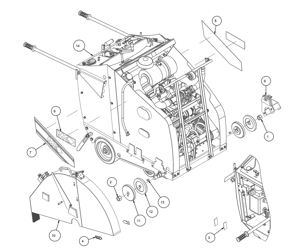 Section 01 Diagram and Parts List for MK-4036KBG 167420-36G MK Diamond Concrete Saw